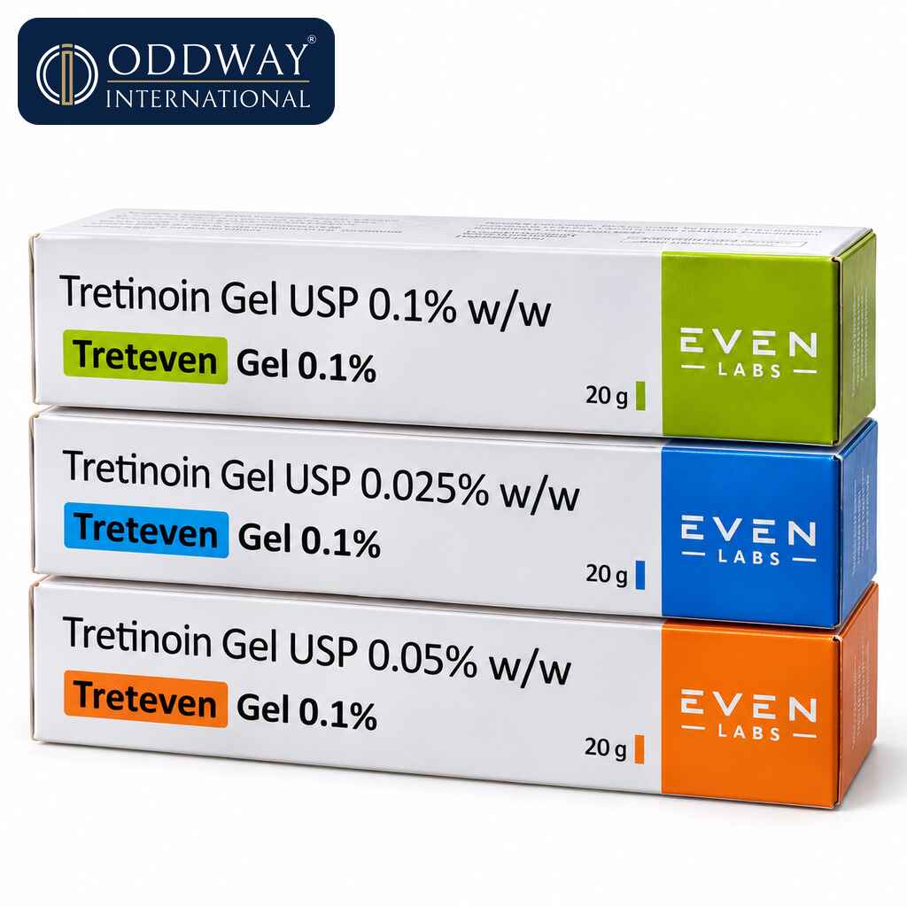 Tretinoine creme Treteven 0.025, 0.05, 0.1 pour cent Image de la marque de Tretinoine creme Treteven d’Inde