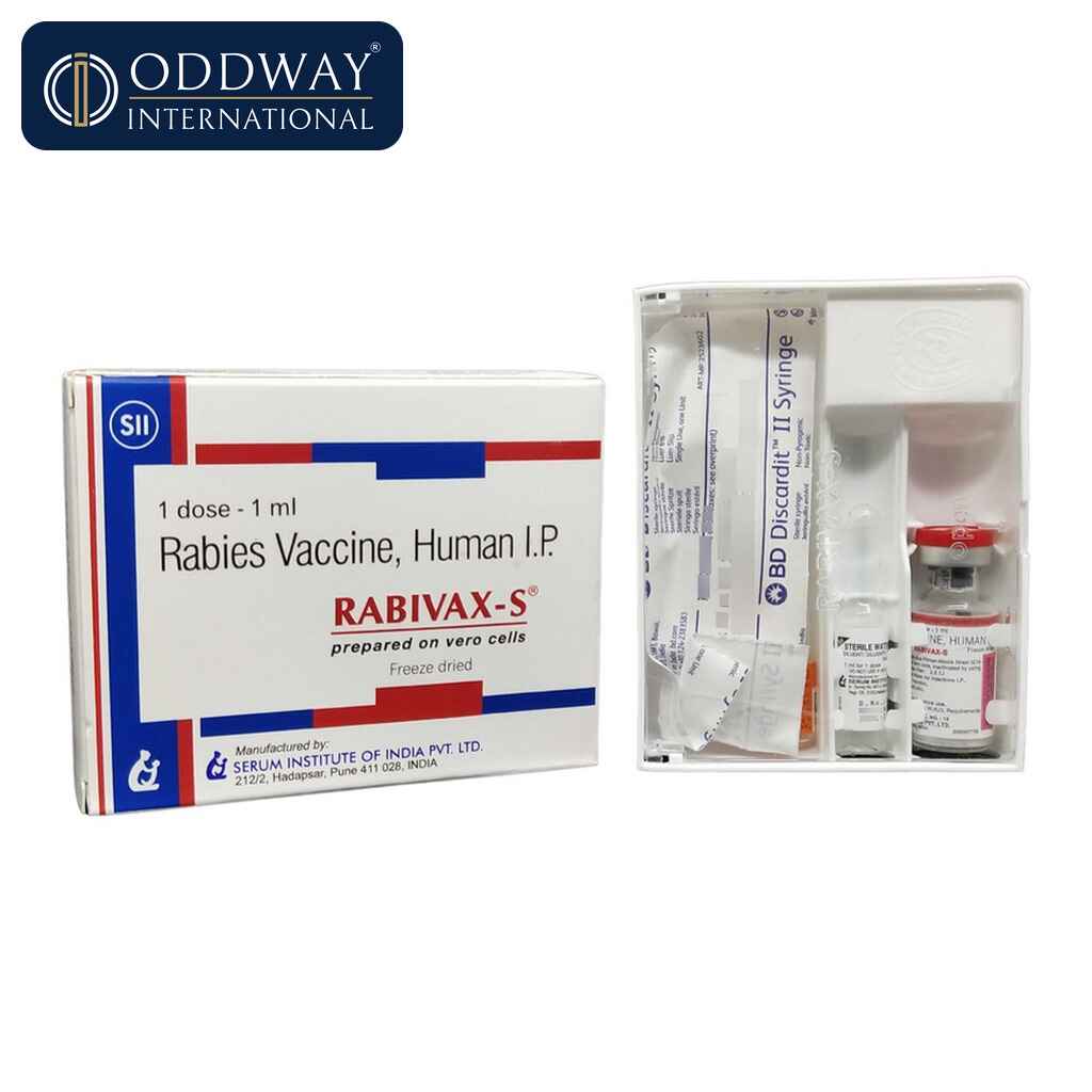 Rabivax injection product packaging view for wholesale supply