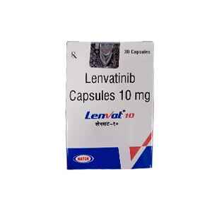 box of lenvat 10 mg capsules by natco