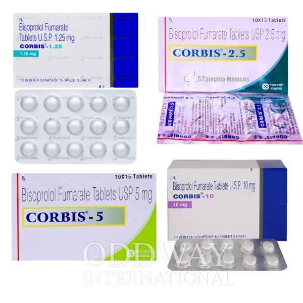Generic Bisoprolol brands in 2.5 mg 5 mg, 10 mg