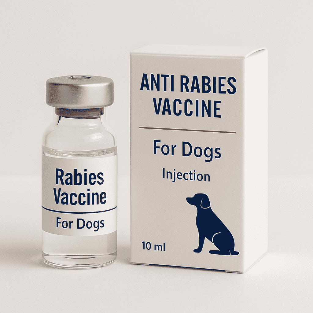 Anti rabies vaccine for dogs injection vial and packaging – wholesale veterinary supply