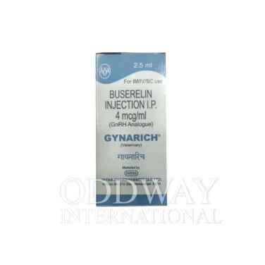 Buserelin injection syringe and vial for hormonal treatment